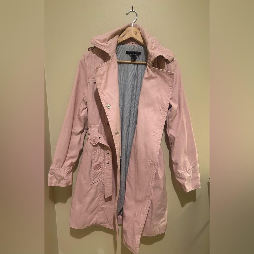 Marc Jacobs Y2K Pink Trench Coat With Buttons Size Large - Picture 3 of 9